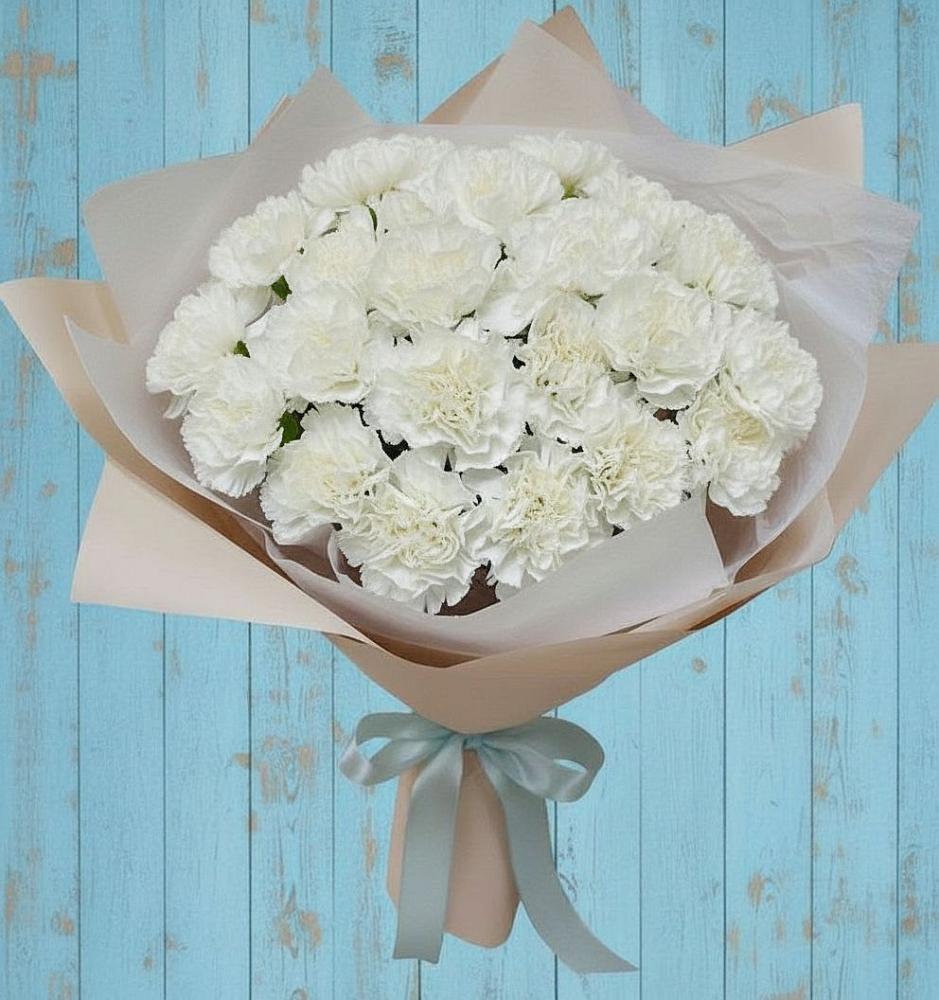 Букет цветов из: Гвоздики в село Овощи