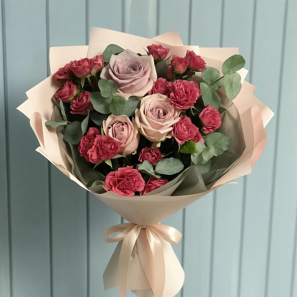 Букет цветов из: Гвоздики и Розы в село Овощи