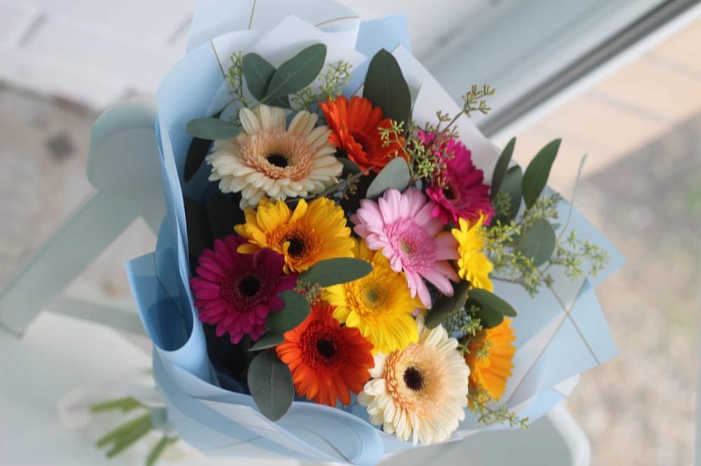 Букет цветов из: Герберы в село Овощи