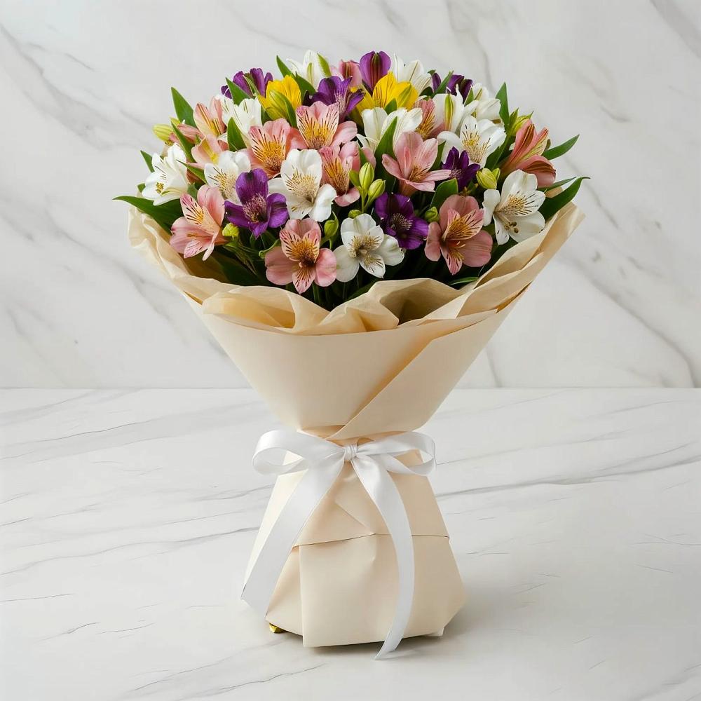 Букет цветов из: Альстромерии в село Овощи