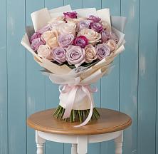 Букет цветов из:  Розы в село Овощи