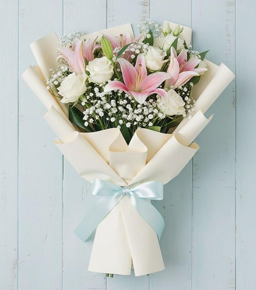 Букет цветов из: Лилии в село Овощи