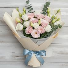 Букет цветов из:  Лизиантусы в село Овощи
