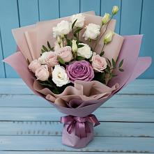 Букет цветов из:  Розы и Лизиантусы в село Овощи