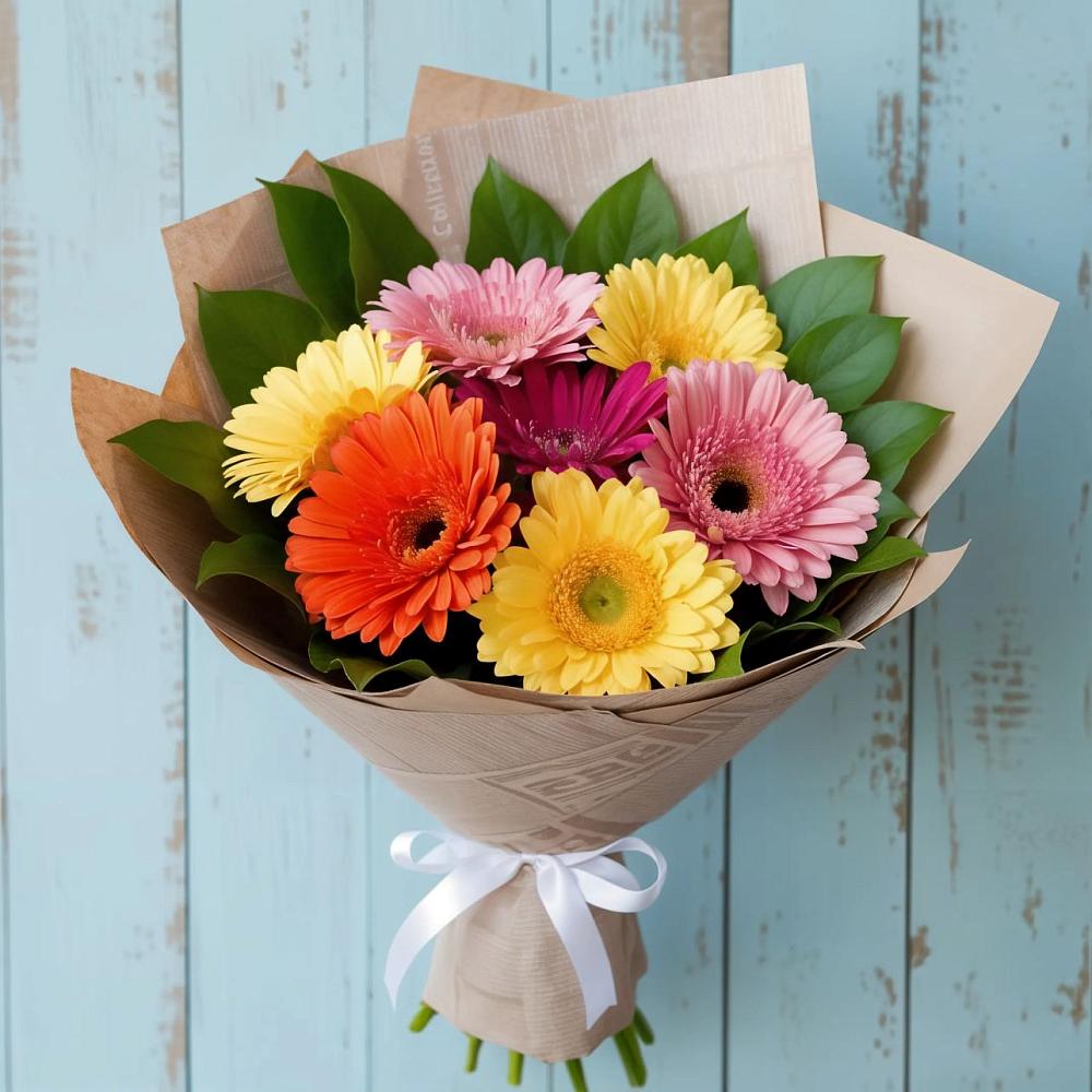 Букет цветов из: Герберы в село Овощи