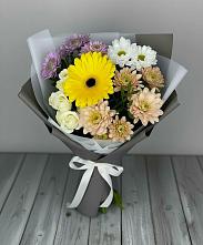 Букет цветов из:  Розы, Герберы и Хризантемы #REPLACE_PRED# село Овощи