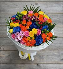Букет цветов из:  Розы и Хризантемы в село Овощи