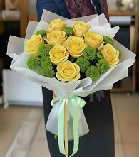 Букет цветов из:  Хризантемы и Розы #REPLACE_PRED# село Овощи