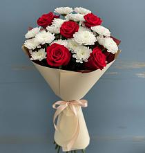 Букет цветов из:  Розы и Хризантемы #REPLACE_PRED# село Овощи
