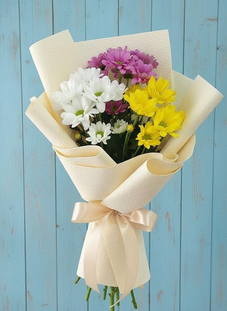 Букет цветов из: Хризантемы в село Овощи