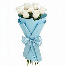 Букет 7 белых роз Проуд в село Овощи