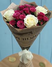 Букет цветов из:  Розы в село Овощи
