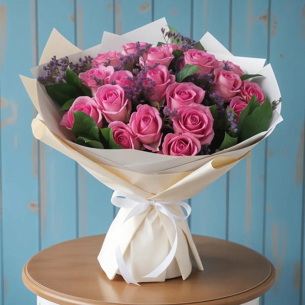 Букет цветов из: Розы в село Овощи