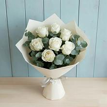 Букет Белые розы в Эвкалипте в село Овощи