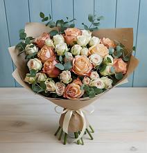 Букет цветов из:  Альстромерии и Розы в село Овощи