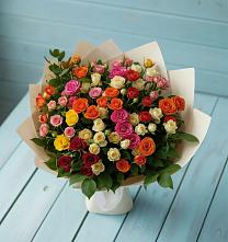 Букет Микс из разноцветных кустовых роз #REPLACE_PRED# село Овощи