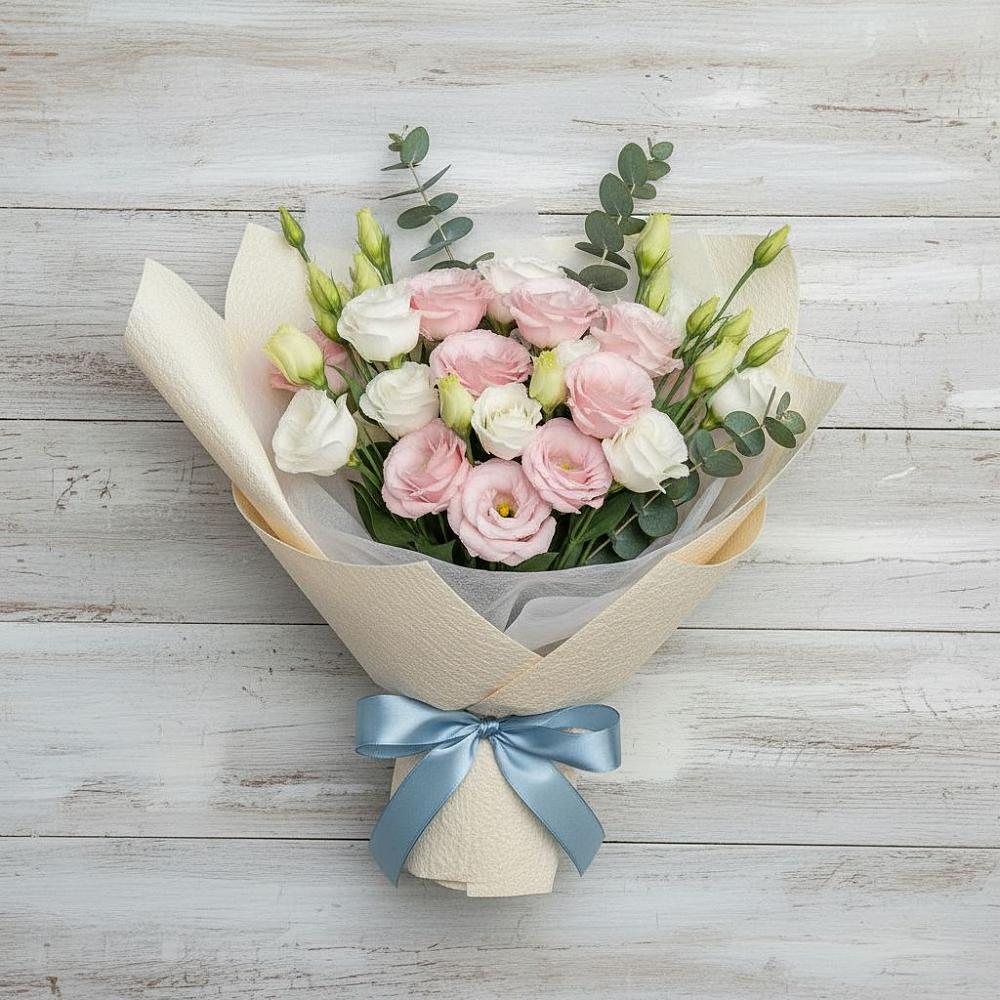 Букет цветов из: Лизиантусы в село Овощи