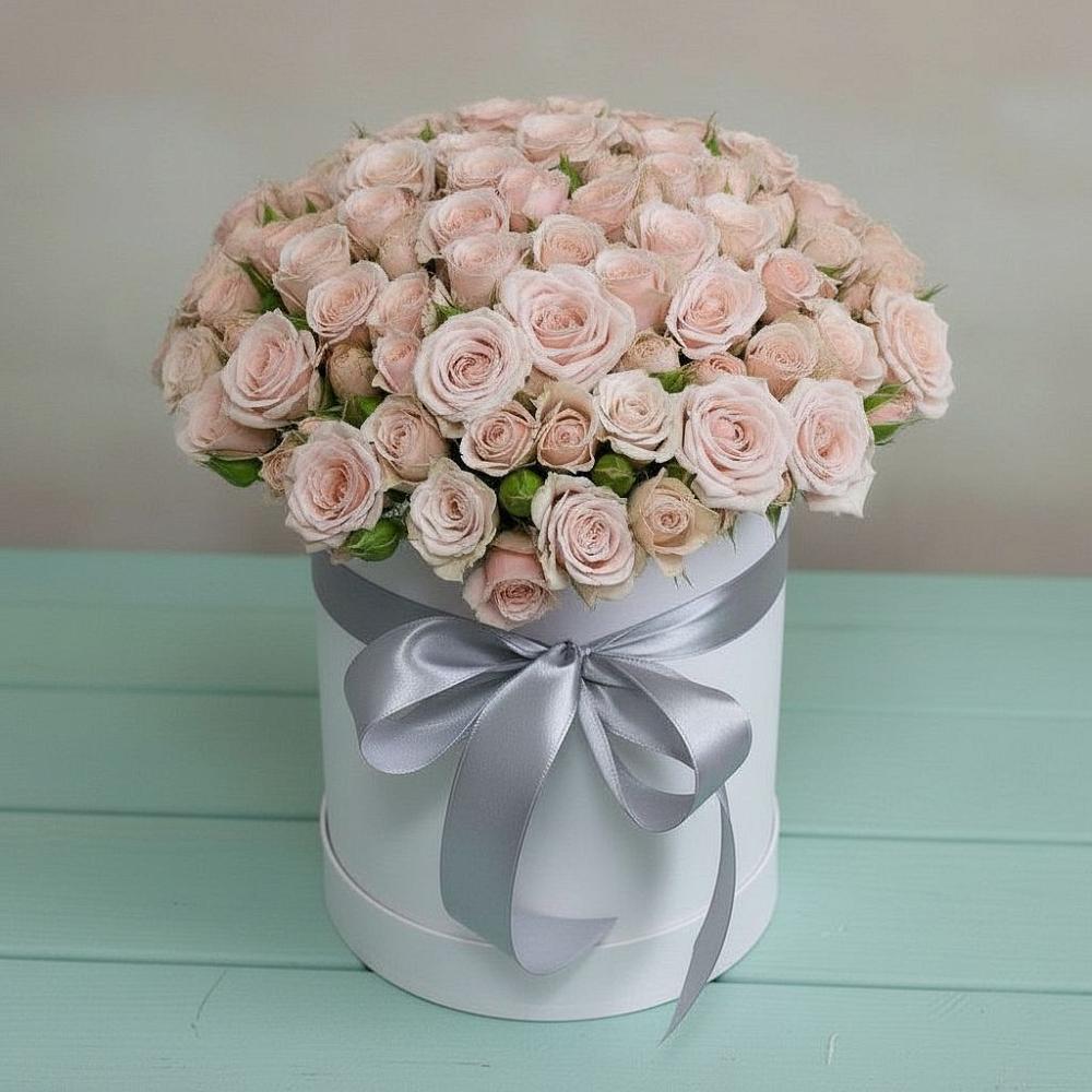 Цветочная композиция из Розы в шляпной коробке в село Овощи